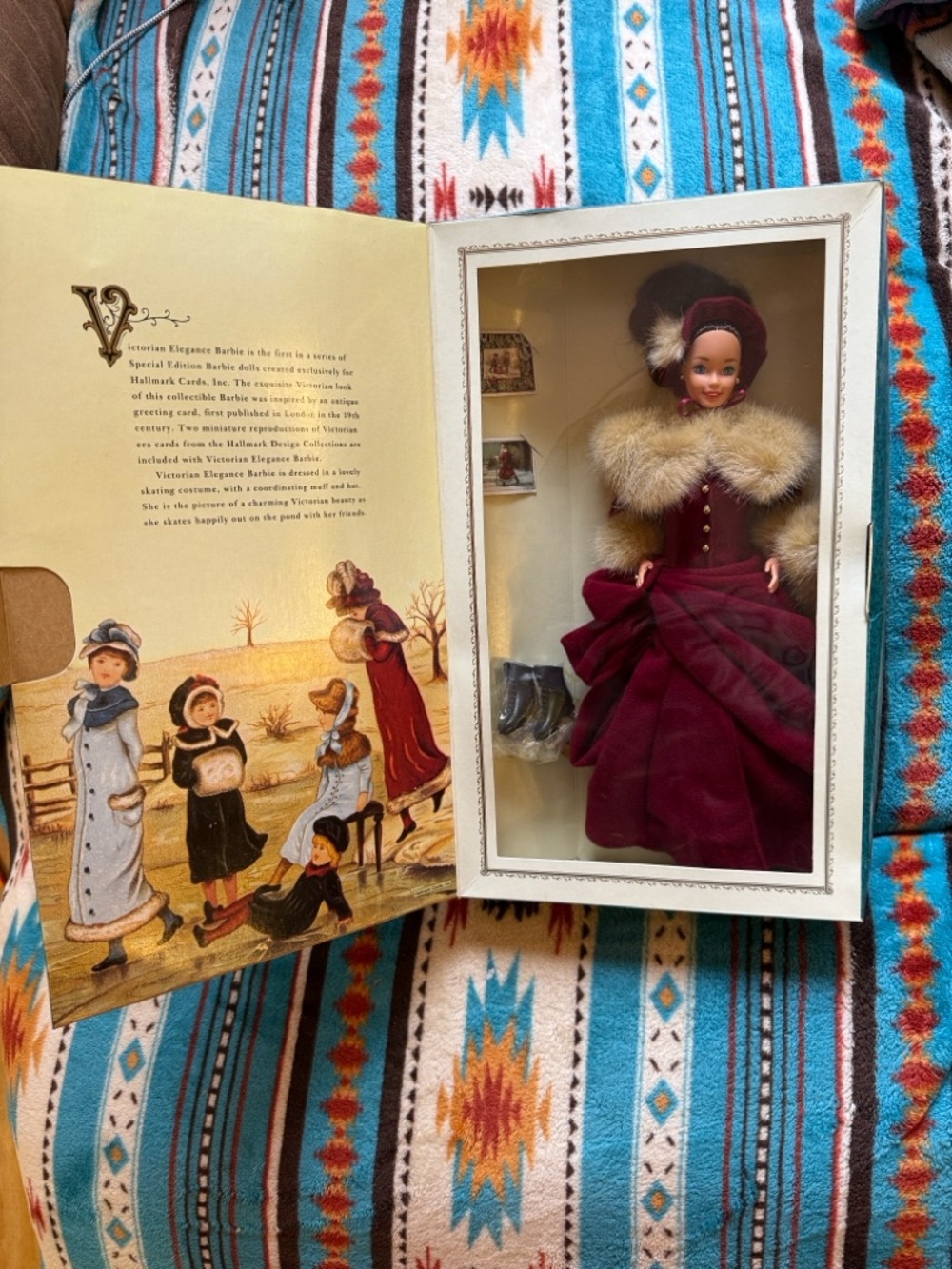 Victorian Elegance Collector Doll in Deep Burgundy with Fur Trim